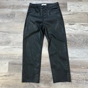 NWT Abercrombie Coated Black Straight Leg Jeans 31 12R Ultra High Rise